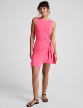 pink mini wrap dress